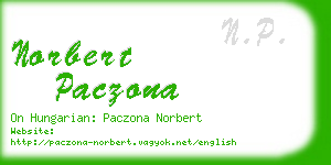 norbert paczona business card